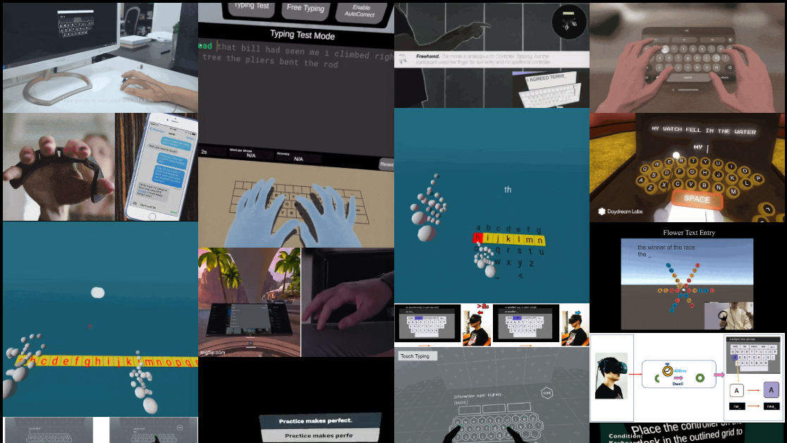 Weird And Wonderful VR/MR Text Entry Methods, All In One Place