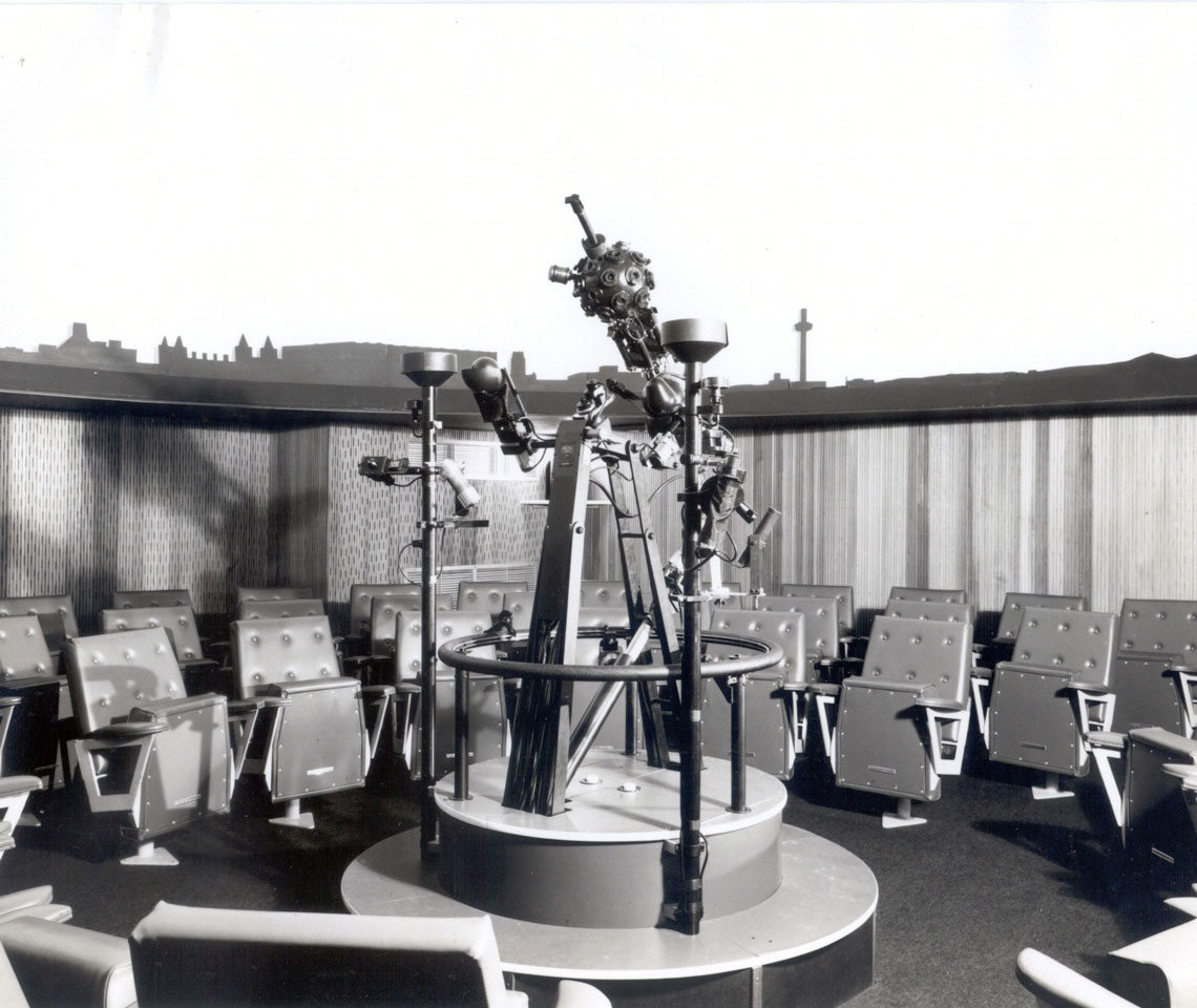 The Planetarium in the 70s with its Liverpool skyline around the dome