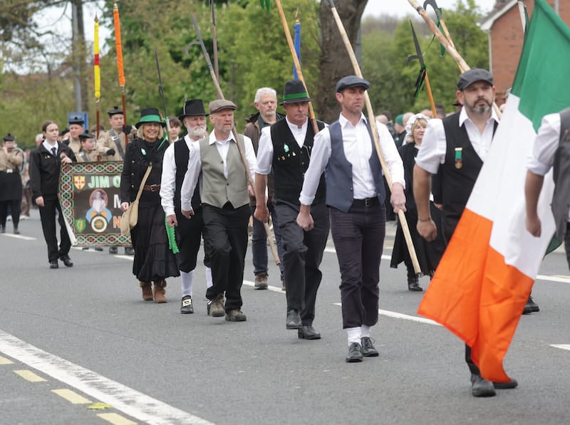 The National Graves Association Easter Sunday Parade from Beechmount Avenue
to Milltown cemetery in West Belfast.
PICTURE COLM LENAGHAN
