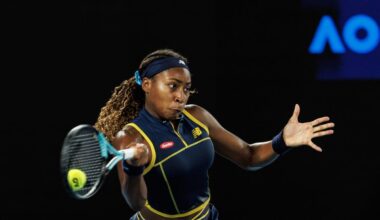 Coco Gauff in action at the Australian Open.