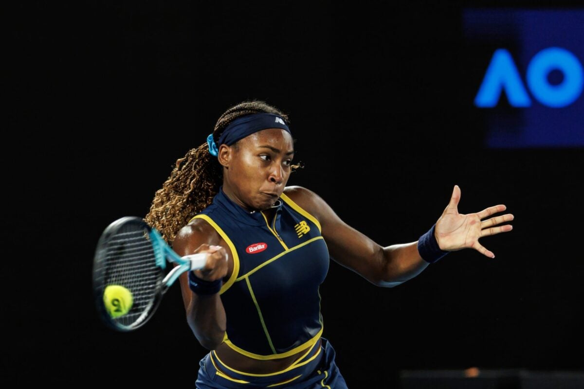 Coco Gauff in action at the Australian Open.