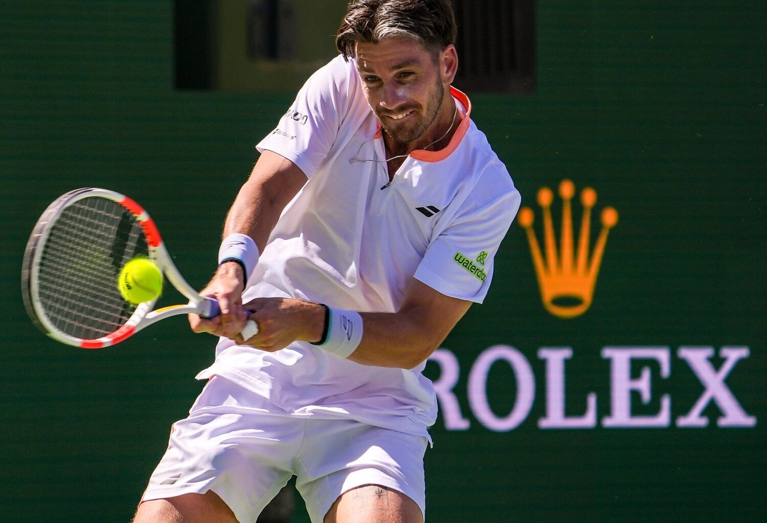 Cameron Norrie in action ahead of the ATP Madrid Open.
