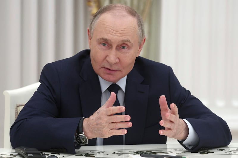 Russian President Vladimir Putin declared a unilateral ceasefire on Saturday (Sofia Sandurskaya, Sputnik, Kremlin Pool Photo via AP)