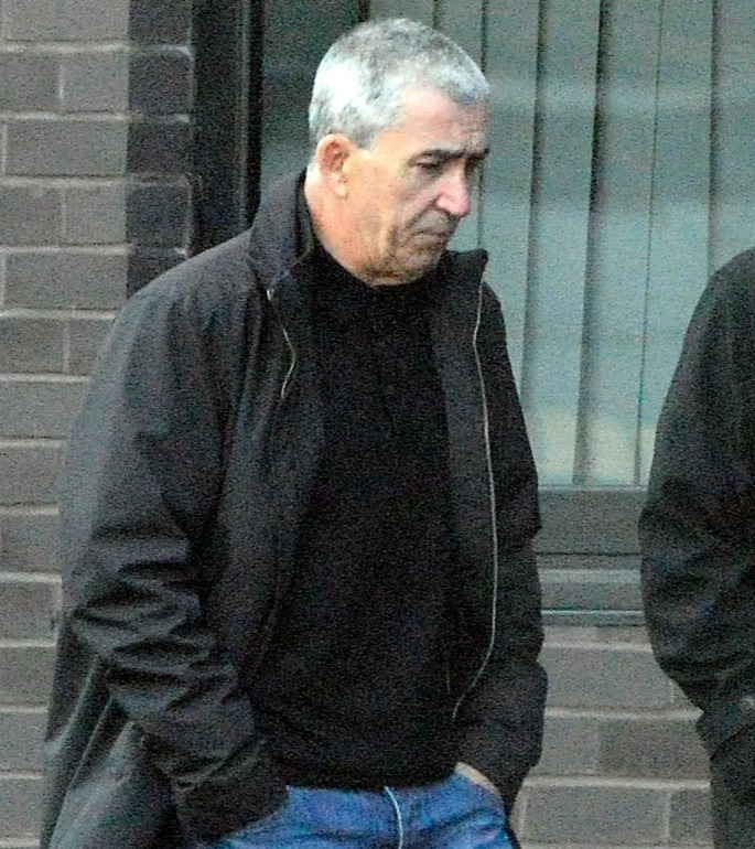 Norman Daniel leaving Glasgow Sheriff Court.