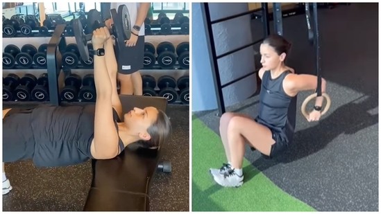 Alia Bhatt works hard at the gym. 