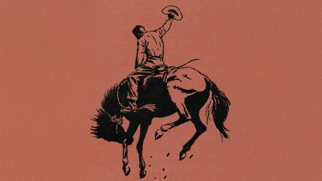 Illustration of a cowboy on a bucking horse