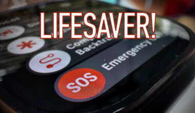 Apple Watch showing Emergency SOS feature.