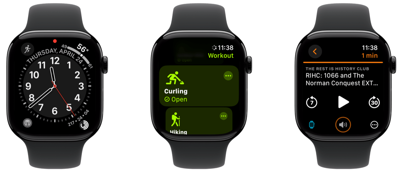 Various faces of my Apple Watch.