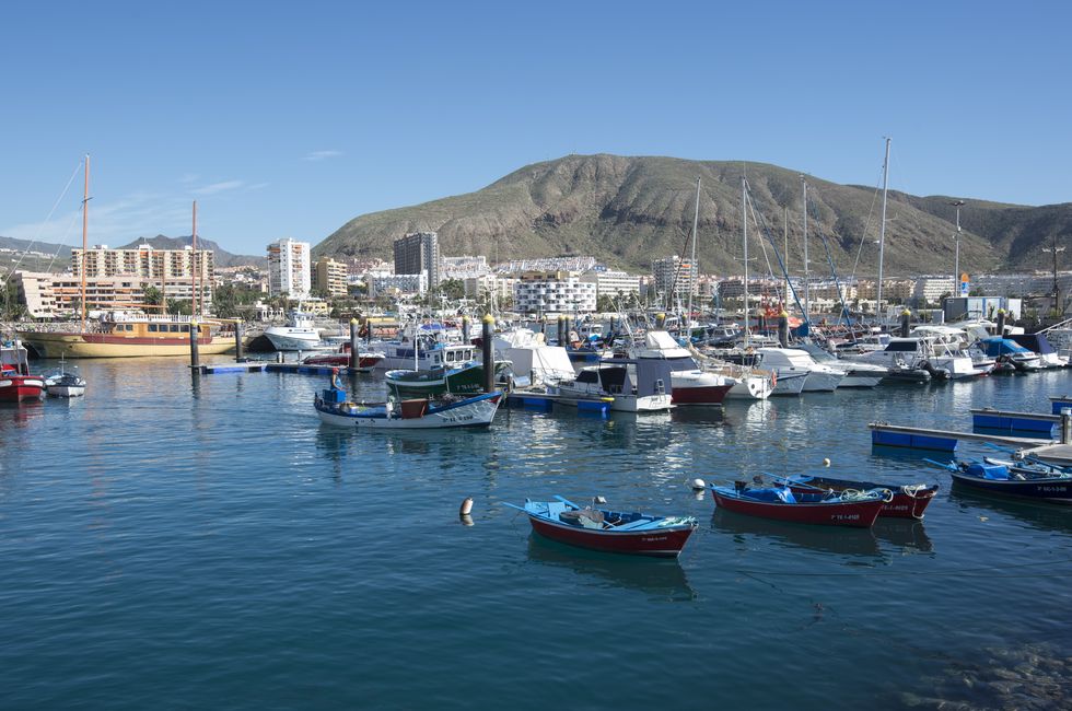 Boats in water in Tenerife, Canary Islands, Spain