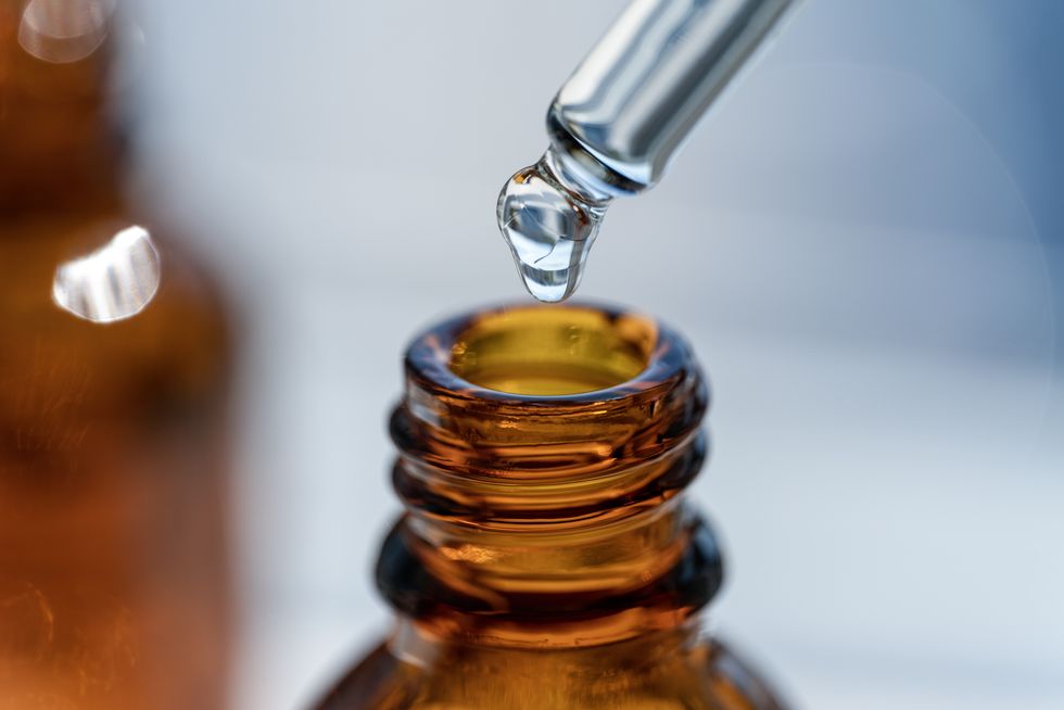 Bottle of essential oil