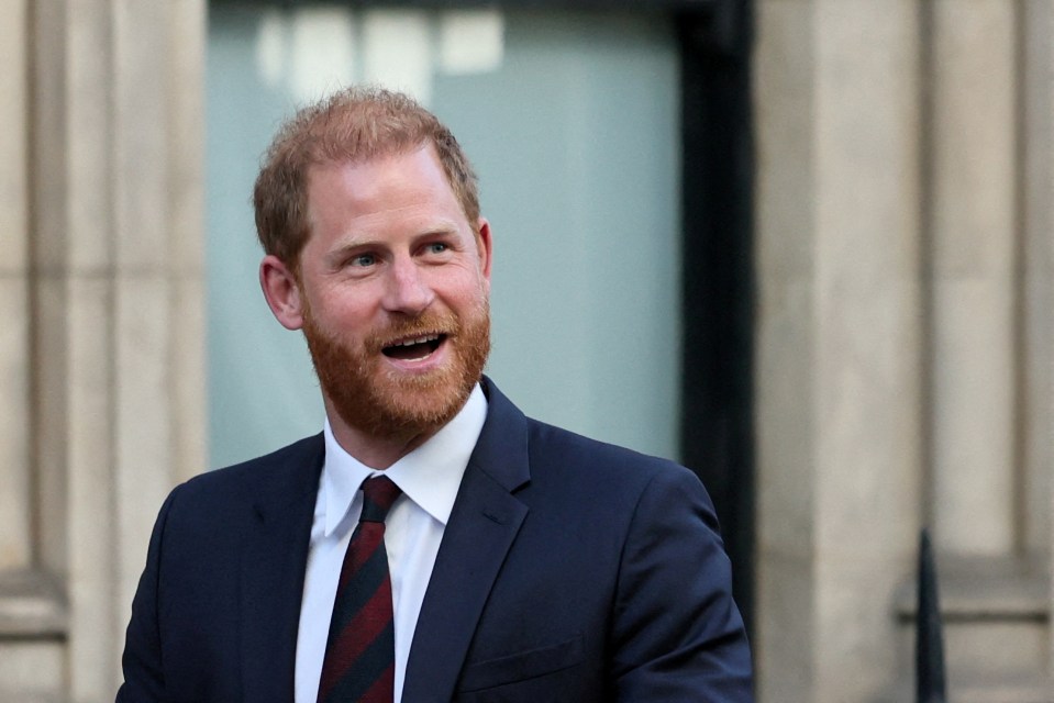 Prince Harry departing the High Court in London.