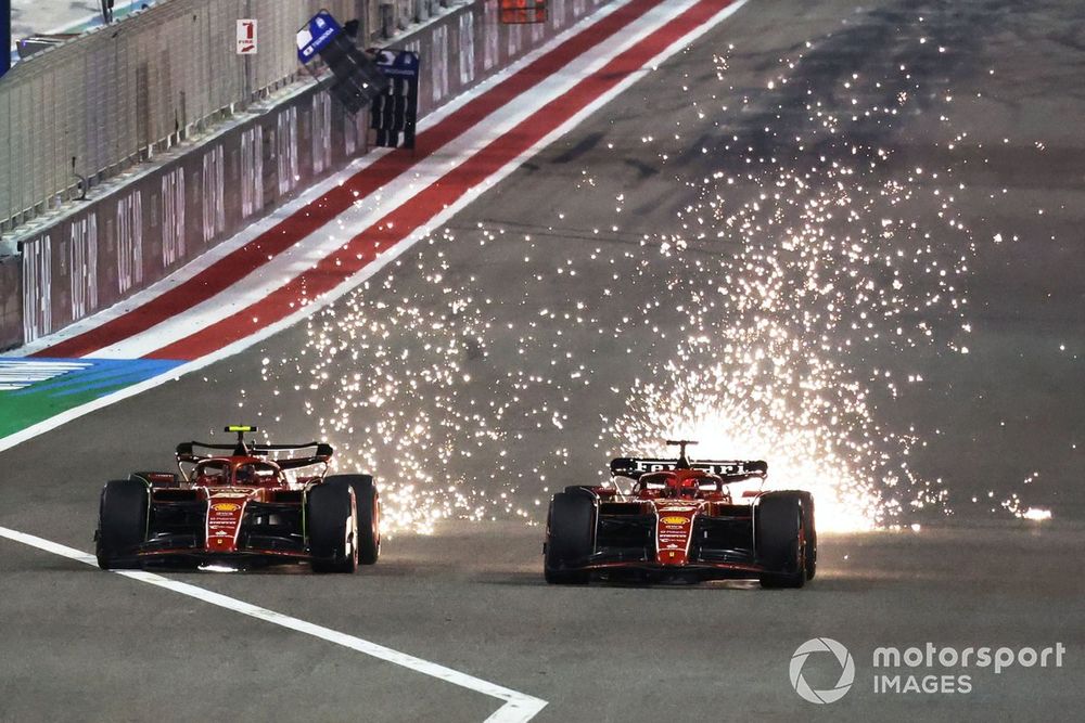 Carlos Sainz, Ferrari SF-24, Charles Leclerc, Ferrari SF-24, battle among sparks