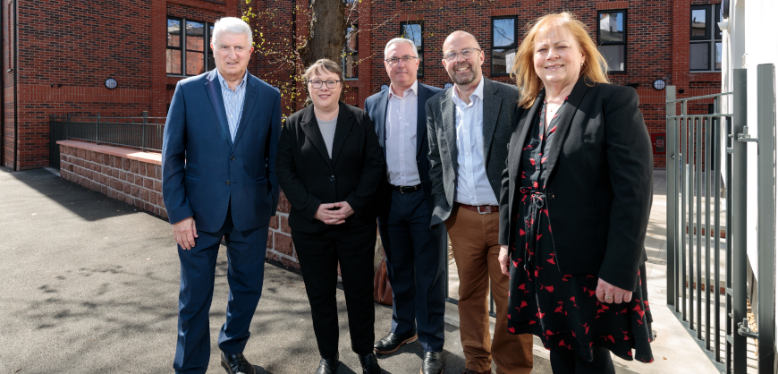 Maria Eagle MP visits Plus Dane's completed Lime Tree Court development in Woolton