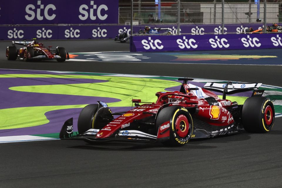 Charles Leclerc's Ferrari during the Formula 1 Saudi Arabian Grand Prix.