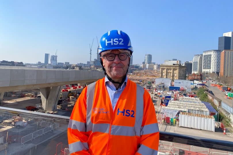 Mark Wild, the CEO of HS2 Ltd, at the Curzon Street construction site on April 3