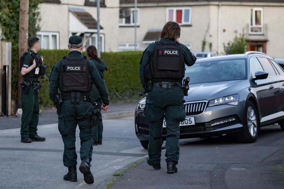 Police at the scene of an incident where a dog has been shot in the Scrabo area of Newtownards on April 3rd 2025 - Photo by Kevin Scott