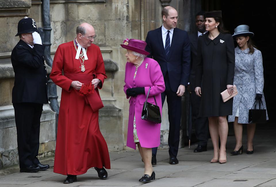 Kate Middleton wears a brown outfit to the Royal Family's Easter Sunday service in 2018