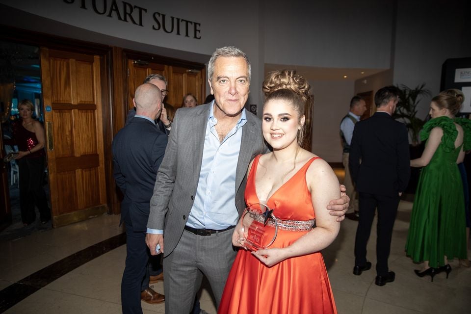 James Nesbitt with Spirit of Youth winner Jasmine Parker