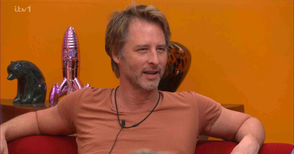 Danny Beard on Celebrity Big Brother, talking to housemates.