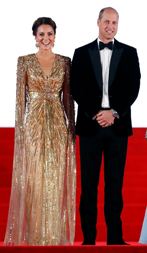 Catherine, Duchess of Cambridge, and Prince William, Duke of Cambridge at the "No Time To Die" premiere.