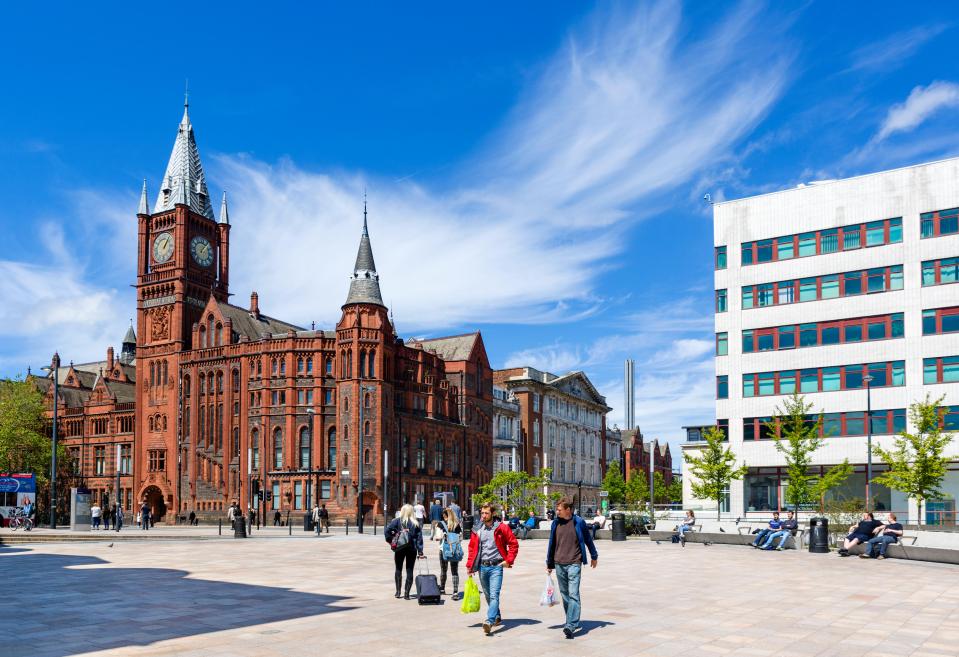 University of Liverpool's Victoria Building and surrounding area.