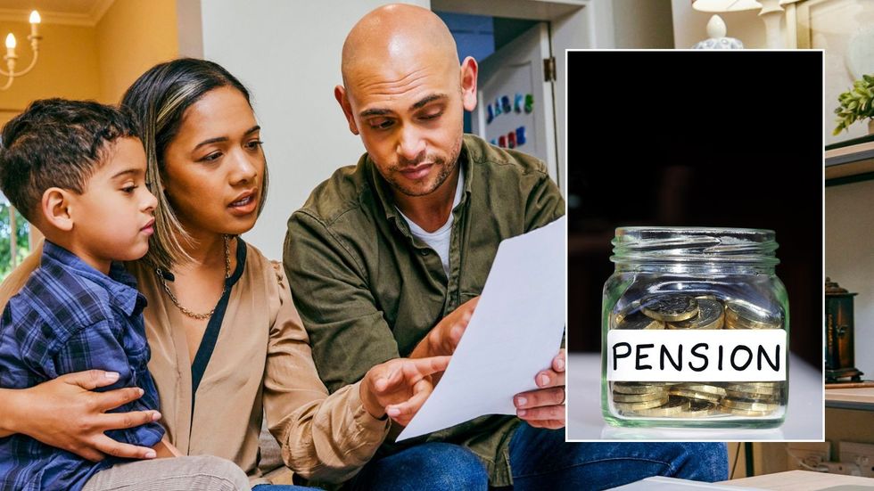 Family going over finances