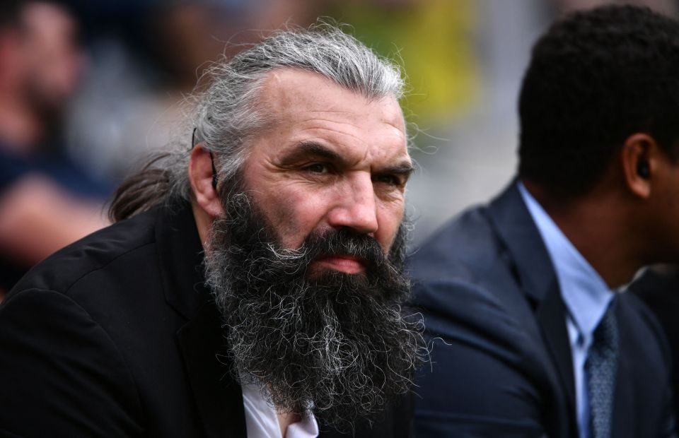Close-up of Sébastien Chabal, French former rugby player and TV host.