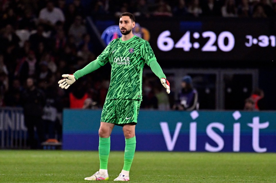 Gianluigi Donnarumma, Paris Saint-Germain goalkeeper, on the field.