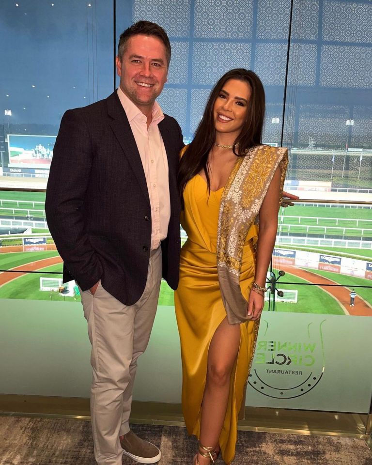 Gemma Owen and her father Michael in Dubai.