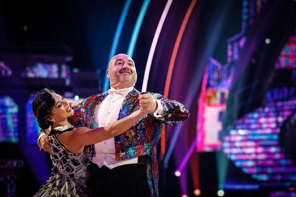 Wynne Evans and Katya Jones dancing on Strictly Come Dancing.