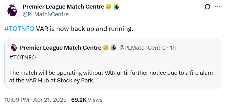 The Premier League kept fans updated on social media
