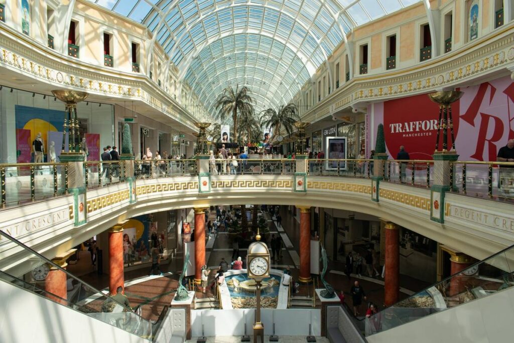 inside the trafford centre in greater manchester where a number of shops offer birthday freebies and it's one of the biggest shopping centres
