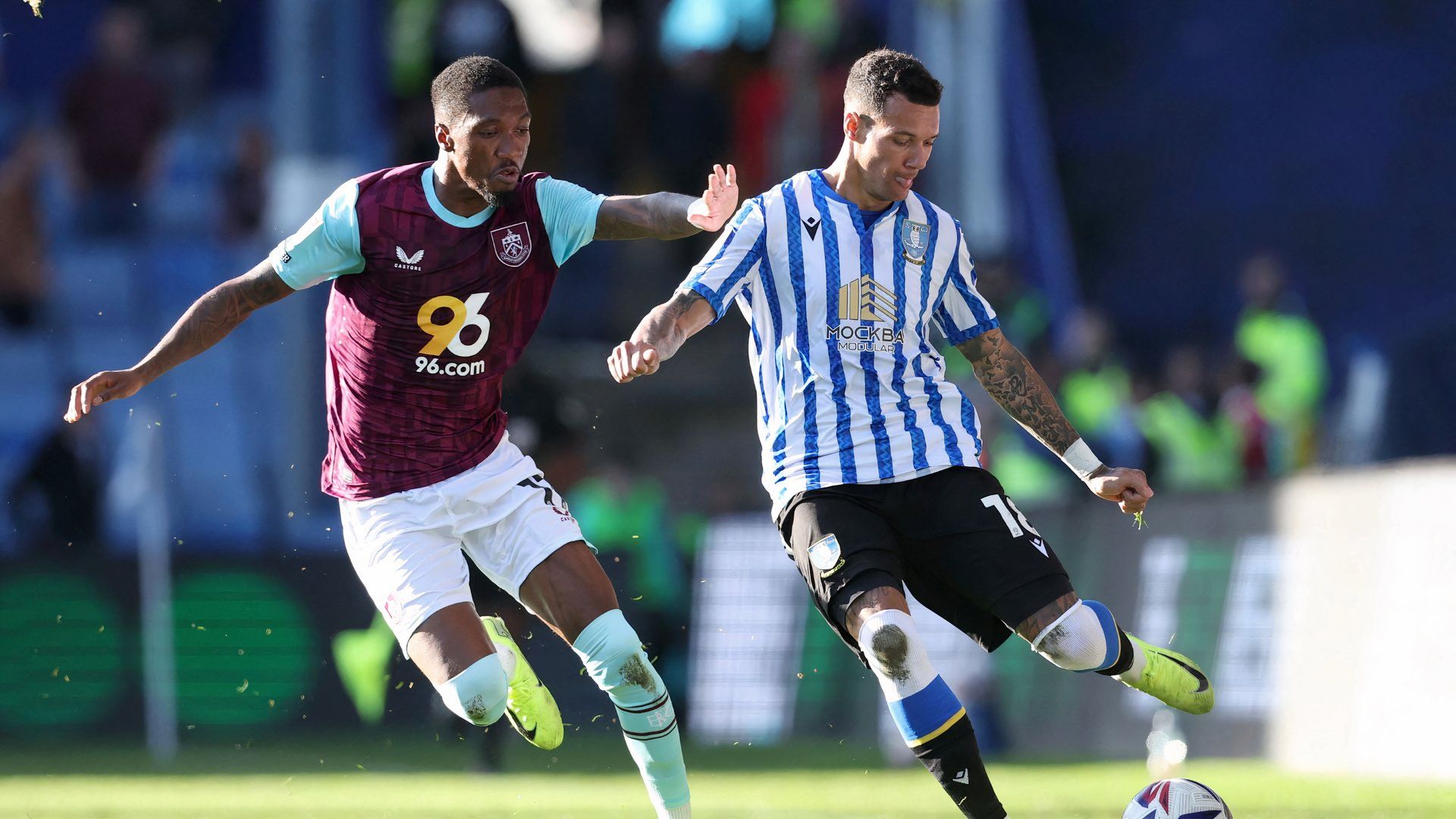 Burnley's Jaidon Anthony and Sheffield Wednesday's Marvin Johnson