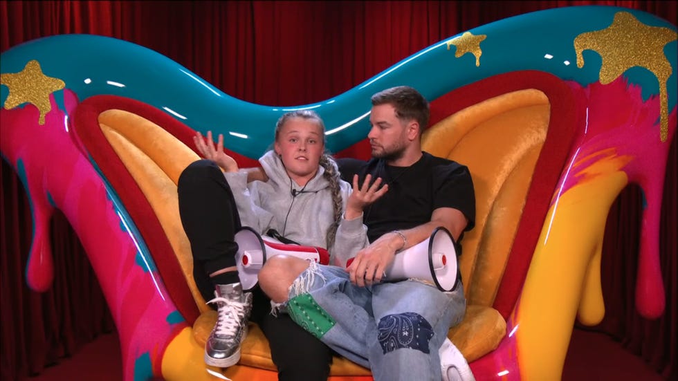 jojo siwa, chris hughes in the diary room on celebrity big brother, cbb
