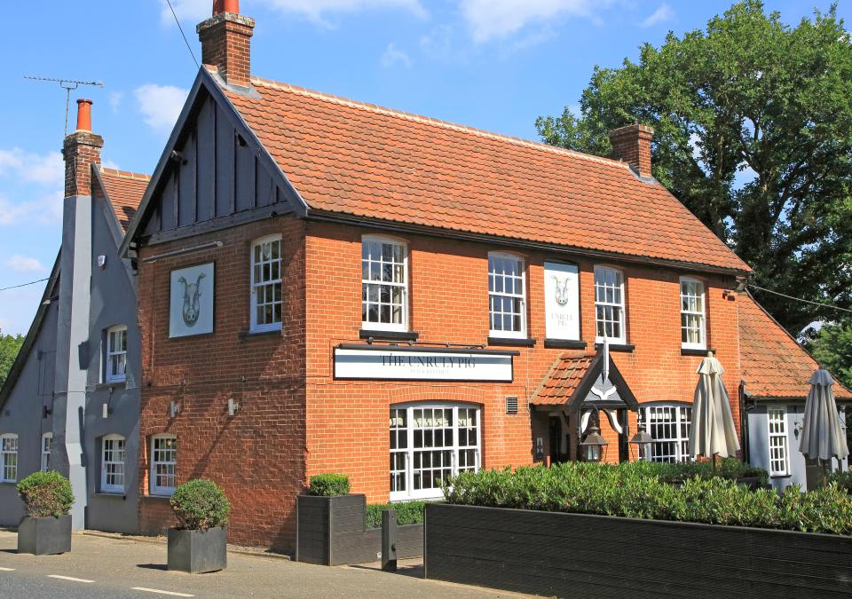 The Unruly Pig pub and kitchen in Bromeswell, Suffolk.