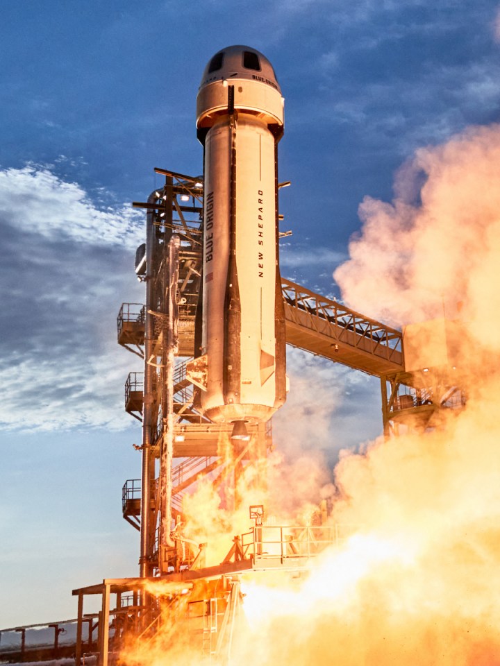 New Shepard rocket launching.