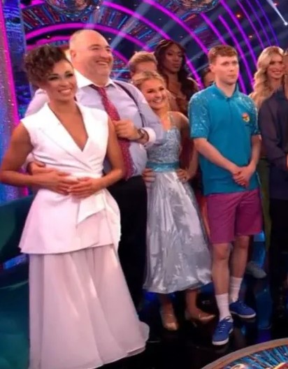 Katya Jones and Wynne Evans with other Strictly Come Dancing contestants.