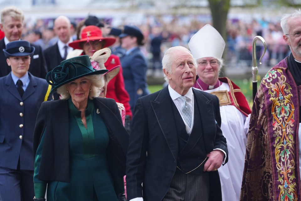King Charles III and Queen Camilla at a Royal Maundy service.