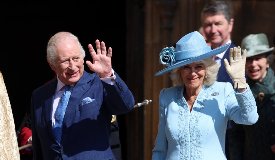 King Charles III and Queen Camilla at Easter service.