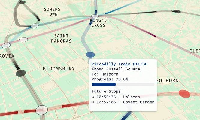 An image of the new live London Underground tube map