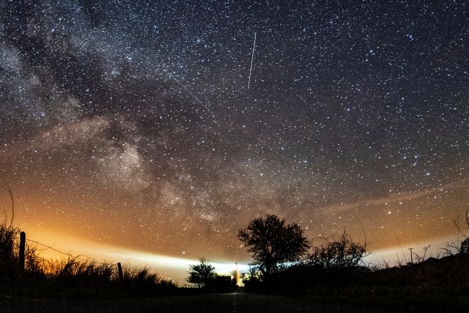 Lyrid meteor shower over the Baltic Sea.