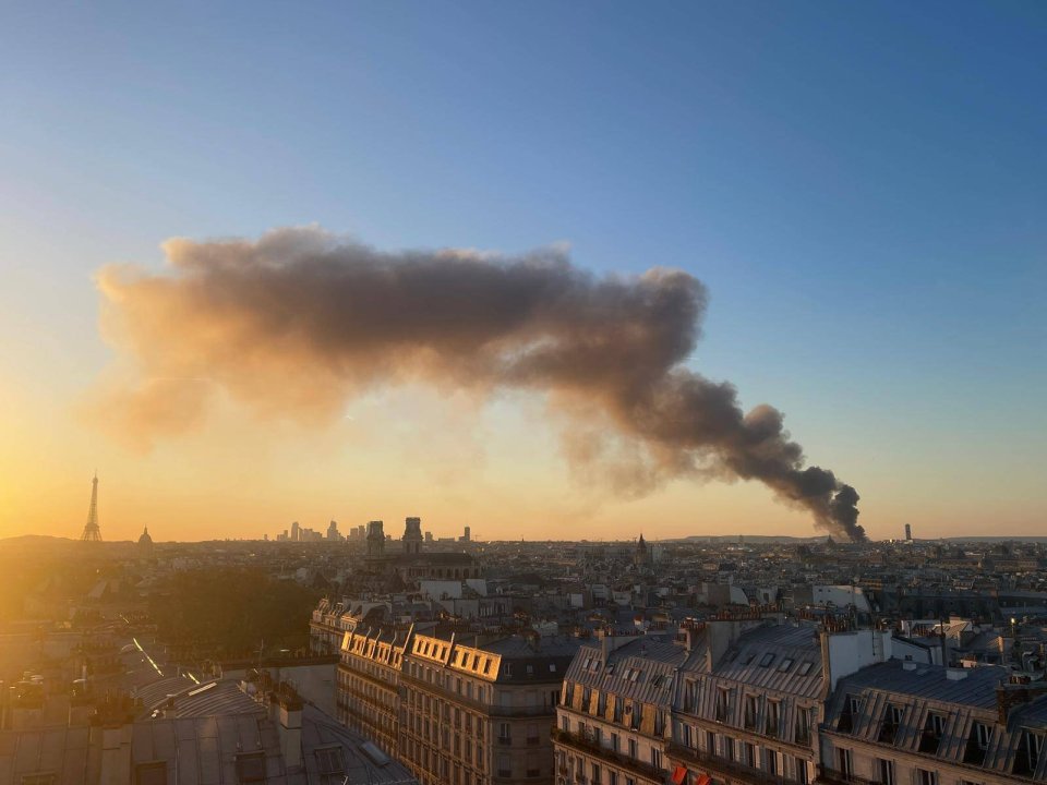 Large plume of smoke over Paris.