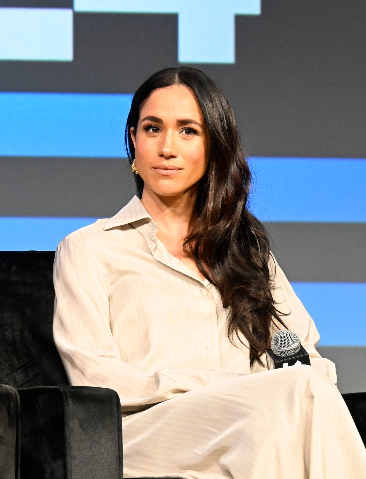 Meghan, Duchess of Sussex, speaking at a panel.