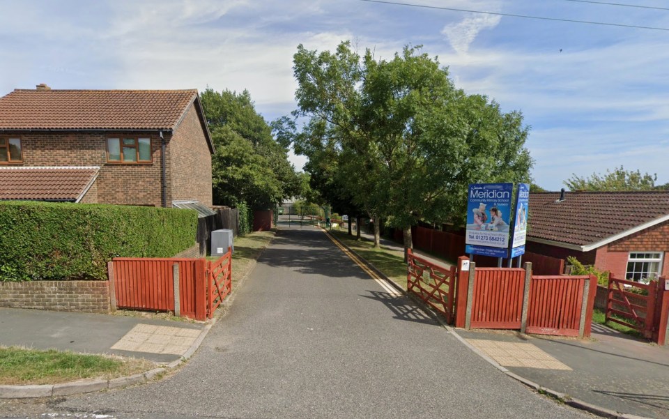 Entrance to Meridian Community Primary School in Peacehaven, Sussex.