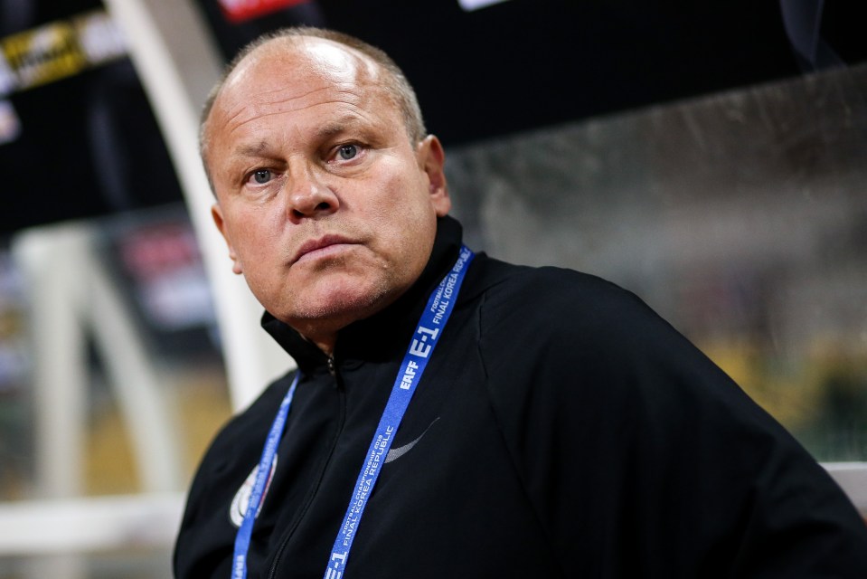 Mixu Paatelainen, coach of Hong Kong, at a soccer match.