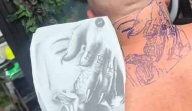 ‘Good thing he can’t see it’ people say as tattoo artist shows off inking with a detail that’s left everyone in stitches