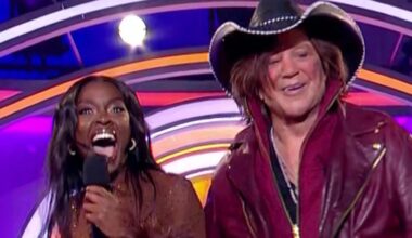 AJ Odudu tells Mickey Rourke ‘stop looking at me’ after he ogled her during CBB launch as fans demand actor is AXED