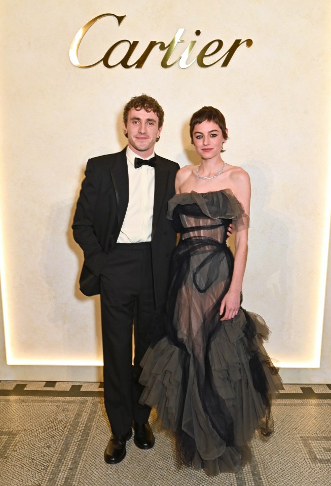 Paul Mescal and Emma Corrin at a Cartier exhibition VIP dinner.