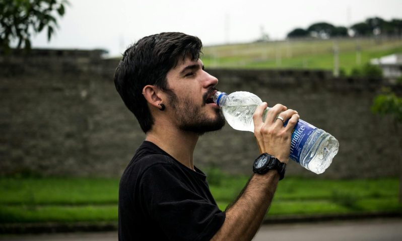 person drinking water
