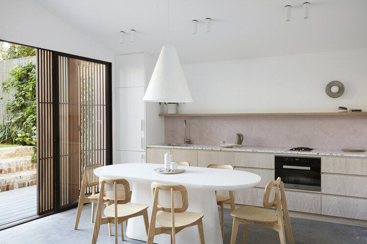 Pool House / buck&simple - Interior Photography, Wood, Table, Kitchen, Lighting, Countertop, Chair